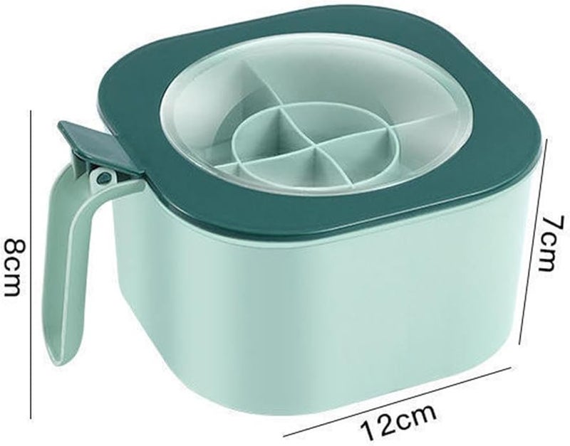Green Spice Jars With Lids And Spoons Kitchen Seasoning Storage Container Organizer - Image 4